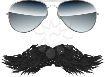 Glasses with Mustache isolated on white background vector illustration