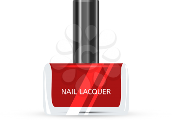 Red Nail Lacquer isolated on white background Vector illustration