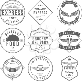 Express Delivery Label and Badges Design elements Vector illustration