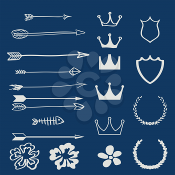 Vector set of design elements and page decor illustration