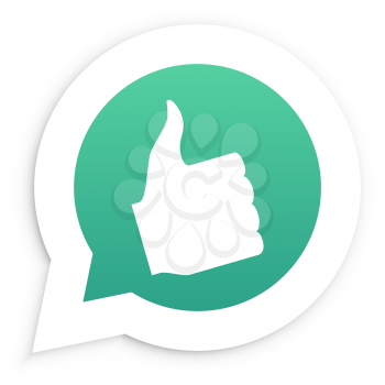 Thumbs Up Hand in speech bubble icon Vector illustration