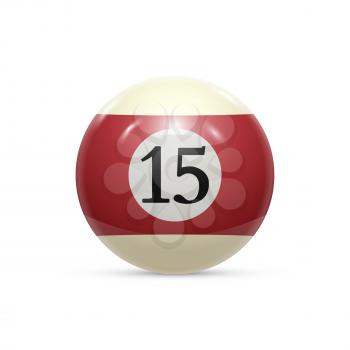 Billiard fifteen ball isolated on a white background vector illustration