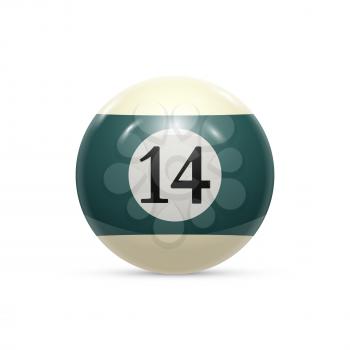 Billiard fourteen ball isolated on a white background vector illustration