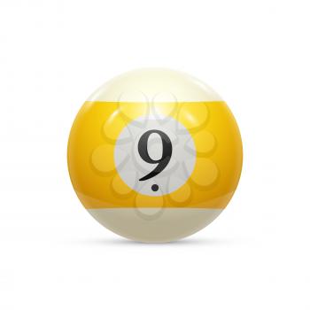 Billiard nine ball isolated on a white background vector illustration