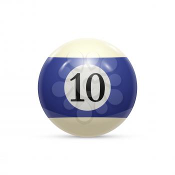 Billiard ten ball isolated on a white background vector illustration