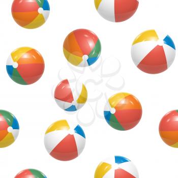 Colorful Beach balls Seamless Pattern Vector illustration
