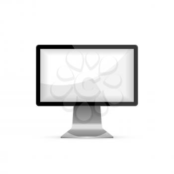PC monitor isolated on white background vector illustration