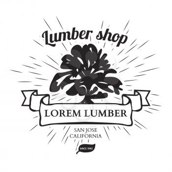 Lumber Shop Label Design Elements Vector Illustration