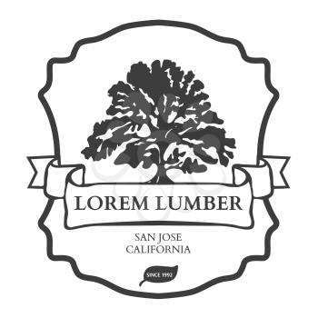 Lumber Shop Label Design Elements Vector Illustration