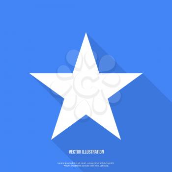 Star icon , Vector illustration flat design with long shadow