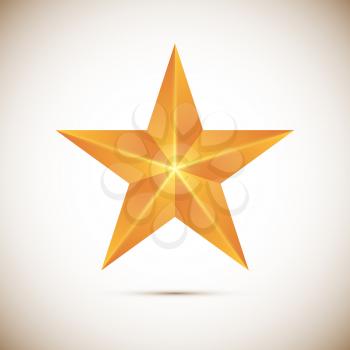Gold star Vector illustration isolated on white background