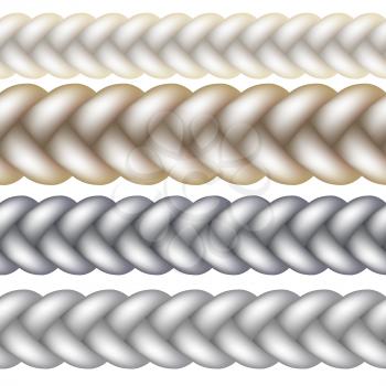 Seamless Woven Braid Vector illustration Isolated on white background