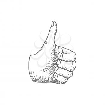 Hand giving a thumbs up Vector illustration