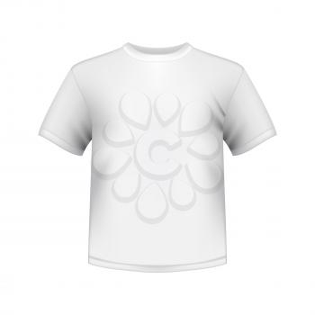white round neck t-shirts male isolated vector illustration