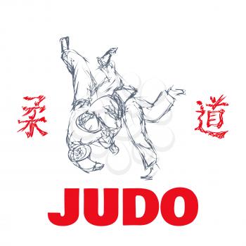 Judo sport t-shirt graphic print vector illustration