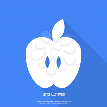 Apple icon flat design with shadow vector illustration