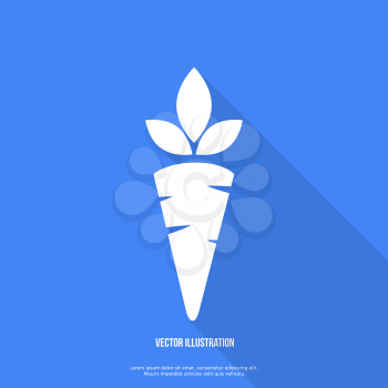 Carrot Icon Flat Design with shadow Vector Illustration