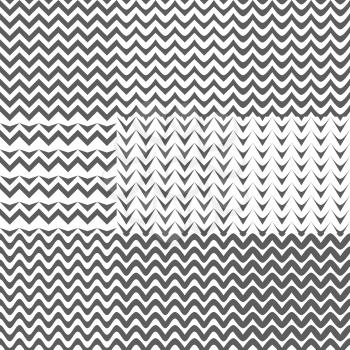 Set of Zig Zag Patterns Background Vector Illustration