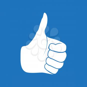 Hand Drawn Thumbs up isolated on white background Vector illustration