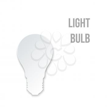 Abstract Paper Light Bulb Isolated on White Background Vector illustration