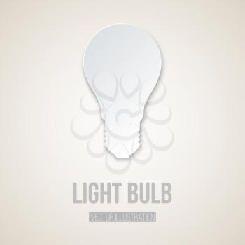 Abstract Paper Light Bulb Isolated on White Background Vector illustration