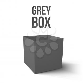 Realistic Grey Box isolated on white background Vector Illustration