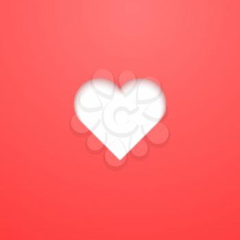 Valentine Day Heart. Paper Cut. Vector illustration
