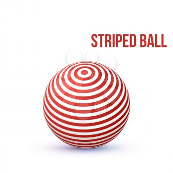 3d Sphere with Texture. Ball isolated on white background. Vector Illustration