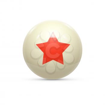 Rubber Ball with Star isoalted. Vector illustration