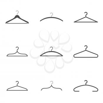 Nine Clothes hanger icons set Vector Illustration