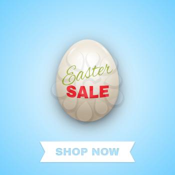 Easter sale background with egg. Vector illustration