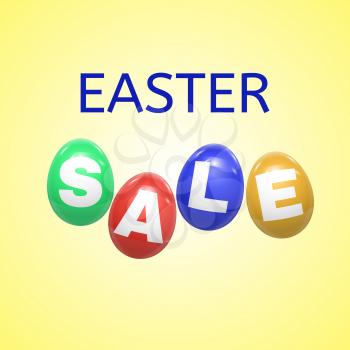 Easter sale background with eggs. Vector illustration