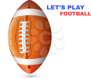 American Football isolated on White Background Vector illustration