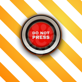 Industrial Red Button. Do not press. Vector illustration
