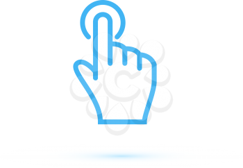 Hand touch and tap gesture line art icon for apps and websites Vector illustration