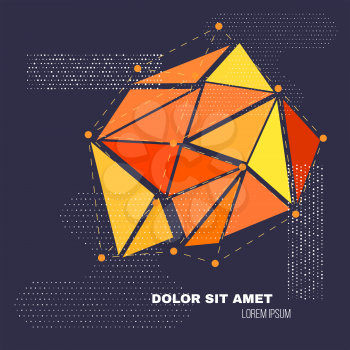 3D Low Polygon Geometry Background. Abstract Polygonal Geometric Shape. Lowpoly Minimal Style Art. Vector illustration