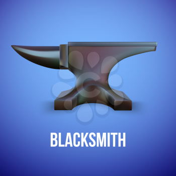 Iron Anvil isolated on white background. Vector Illustration