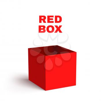 Open Red Box Isolated on White Background Vector illustration