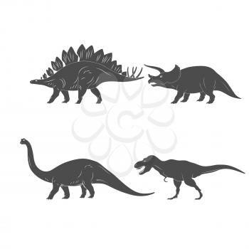 Set of Dinosaurs Illustration isolated on white background. Vector illustration