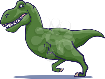 Hand Drawn Cartoon Tyrannosaur running. Vector illustration