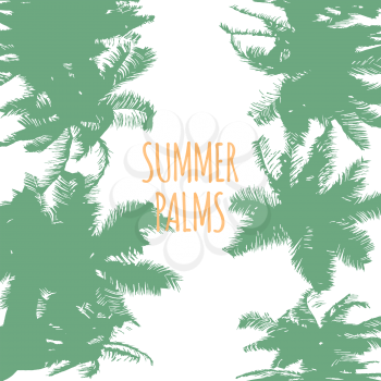 Abstract Colorful Summer Palms Background. Vector illustration