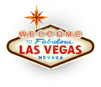 Classic retro Welcome to Las Vegas sign. Vector illustration