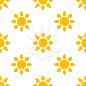 Simple Sun Seamless Pattern Background. Vector illustration