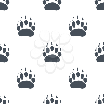 Bear Claw. Bear Footprint Seamless Pattern. Vector illustration