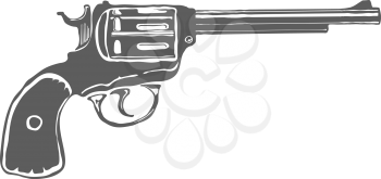 Revolver Gun isolated on white background. Vector illustration