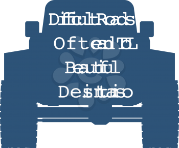Offroad Vehicle Silgouette and inspirational lettering. Vector illustration