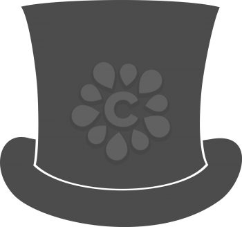 Top Hat Silhouette isolated on White Background. Vector illustration