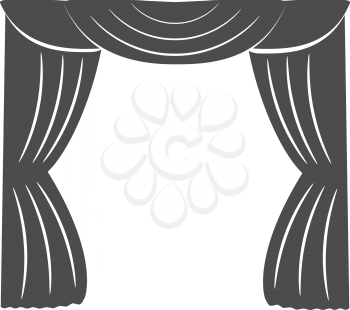 Curtains on a white background. Silhouette. Vector illustration