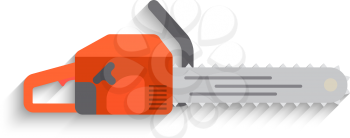 Chainsaw Icon on white background. Flat design Vector illustration