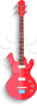 Electro Guitar Flat Design isolated on white background. Vector illustration